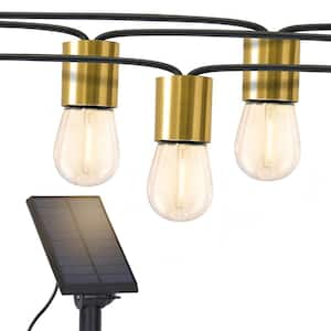 Ambience Glow 12-Light 28 ft. Outdoor Solar 1W 2700k LED S14 Edison Bulb String-Light