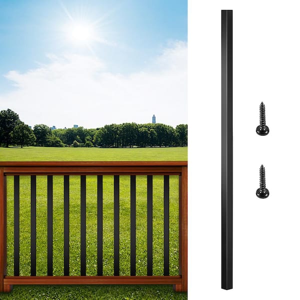Deck Balusters 101-Pack Metal Deck Spindles 32 x 0.8 in. Staircase Baluster with Screws Aluminum Alloy Deck Railing