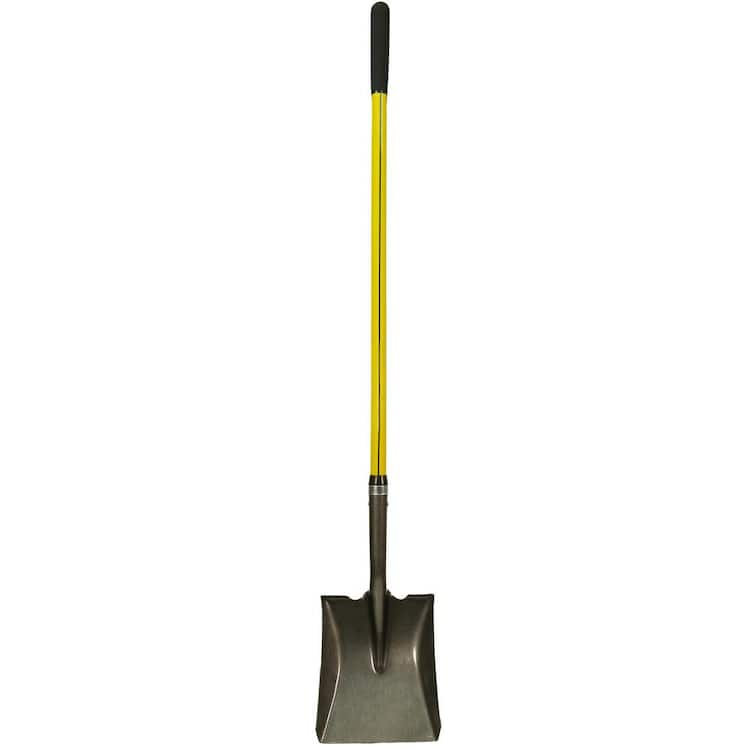 Nupla 48 in. Classic Fiberglass Handle with Heavy-Duty Steel Square Point Blade Shovel and Cushion Grip