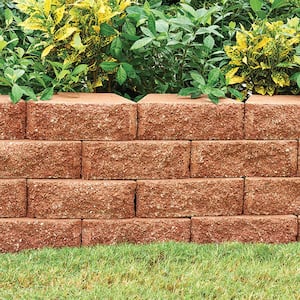 RockWall Small 4 in. x 11.75 in. x 6.75 in. Terra Cotta Concrete Retaining Wall Block (144-Piece/46.5 sq. ft./Pallet)