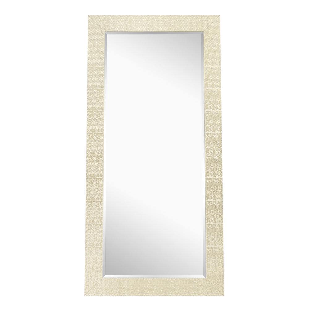 HOMESTOCK 32 in. W x 66 in. H Gold Mosaic Style Full Length Mirror for