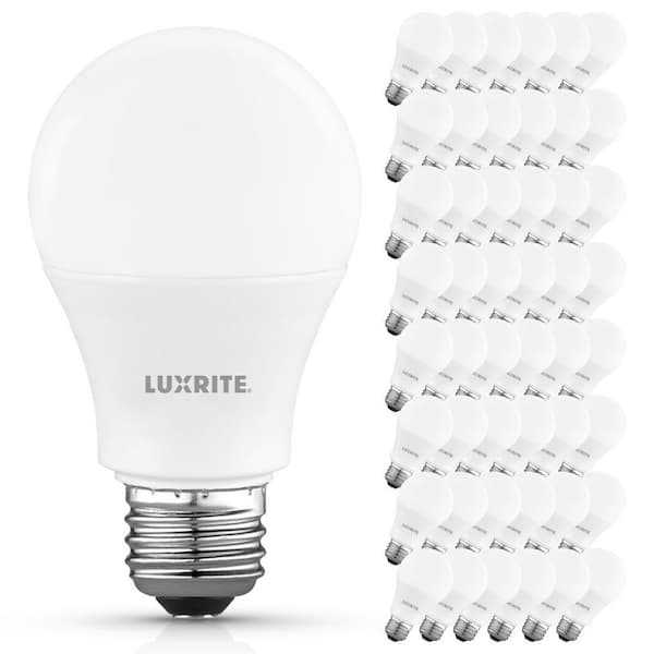 60-Watt Equivalent A19 LED Light Bulb 5000 K Bright White 8 W 800 Lumens Non-Dimmable E26 ETL Listed Damp Rated 48 Pack