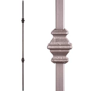 Versatile 44 in. x 0.5 in. Ash Grey Double Knuckle Hollow Wrought Iron Baluster