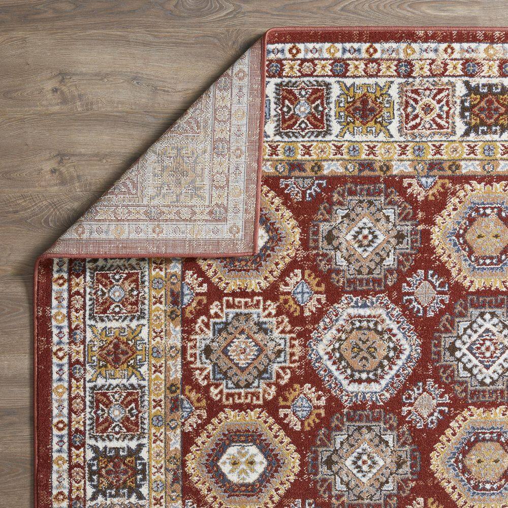 Alsbrooke Delary 4' x 6' Orange Patchwork Area Rug