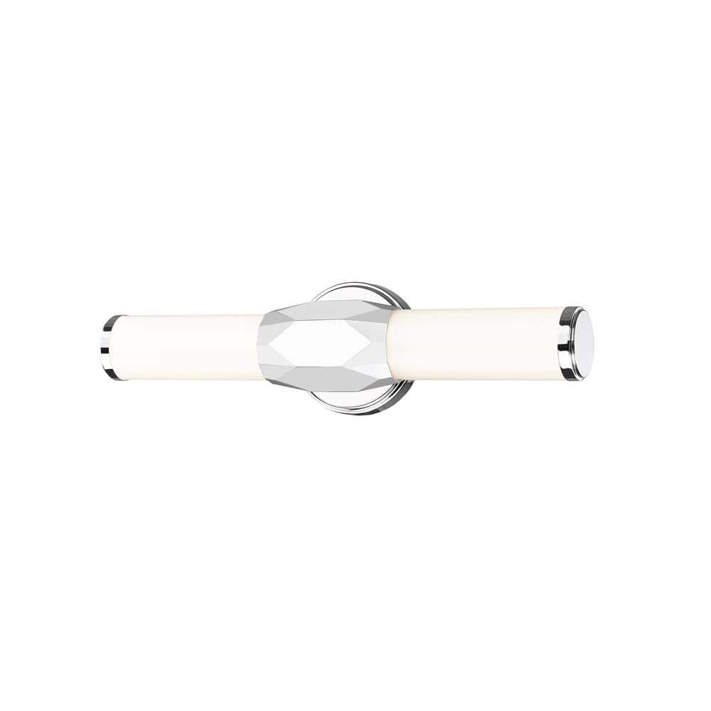 Cooper 18 in. 2-Light Chrome Integrated LED Vanity Light with Frosted Plast
