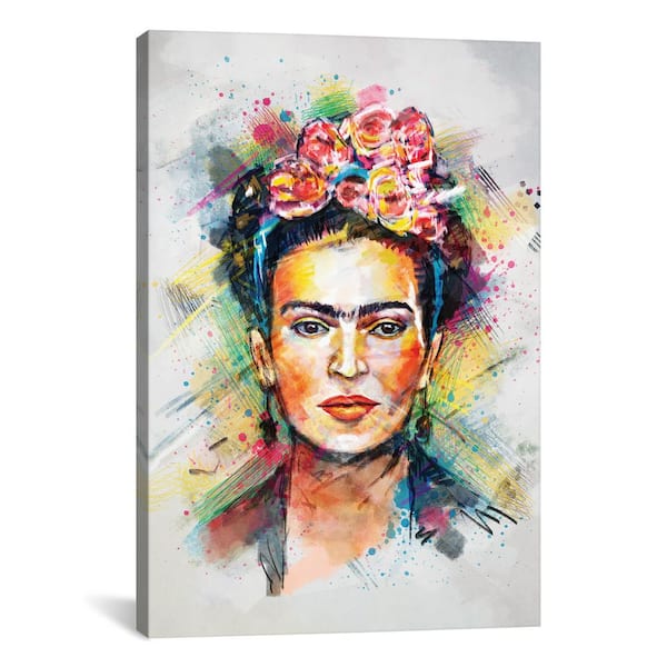 art print,wall deco print Frida Kahlo wartercolor  Vertical Framed Premium Wrap Canvas,home decoration painting,portrait Frida painting