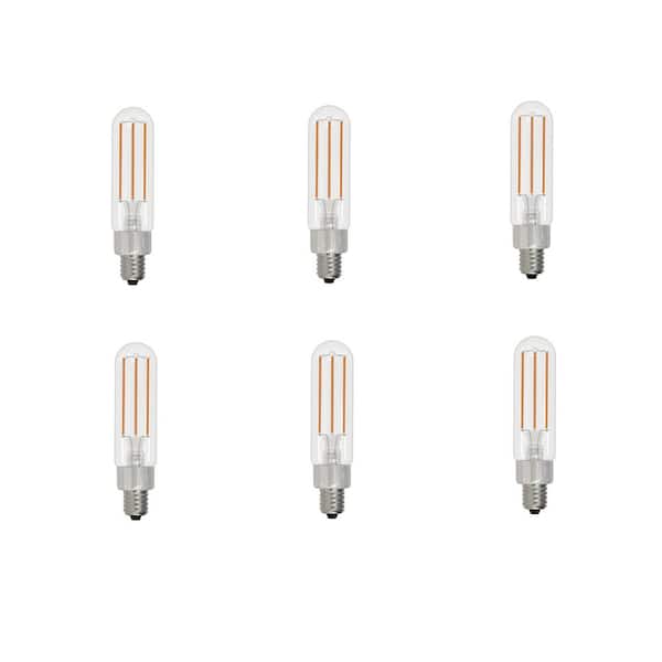 25-Watt Equivalent T6 Dimmable Clear E12 LED Light Bulb in 2700K Warm White (6-Pack)