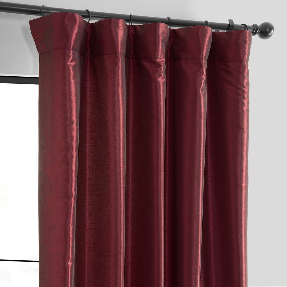 Ruby Faux Silk Pleated 120-Inch Window Curtain Panel