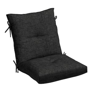 Outdoor Plush Modern Tufted Blowfill Dining Chair Cushion, 21 x 40, Black Leala