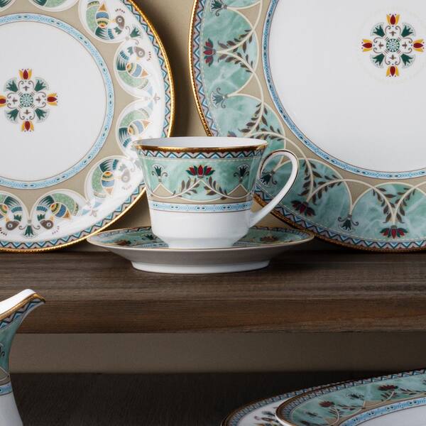 Noritake Serene Garden 8 fl. oz. (Green) Porcelain Tea Cups