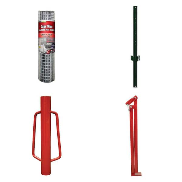 2 ft. x 15 ft. Wire, 1-1/4 in. U-Fence Post, 3 in. Post Driver, 38 in. Puller