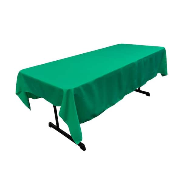 La Linen Jade 60 In X 84 In Polyester Poplin Rectangular Tablecloth