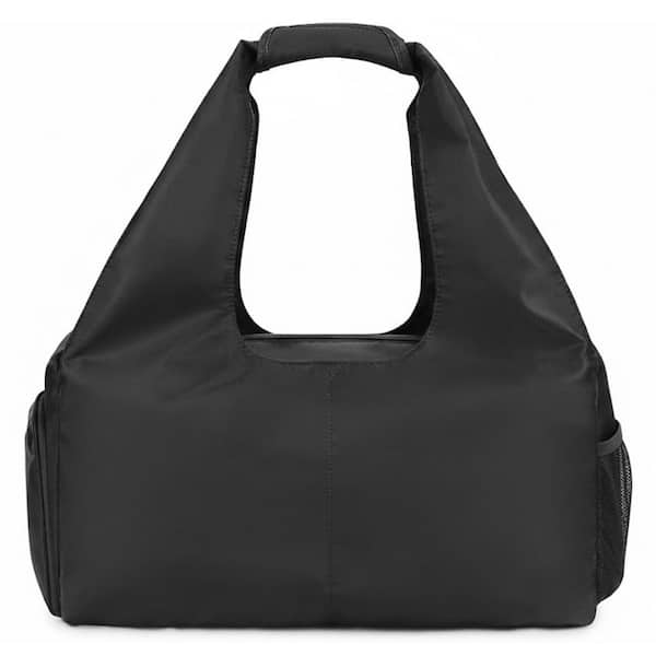 Nylon Water-Resistant Yoga Gym Bag with Wet Dry Separation, 11 Pockets, Shoe Compartment, Adjustable Mat Strap