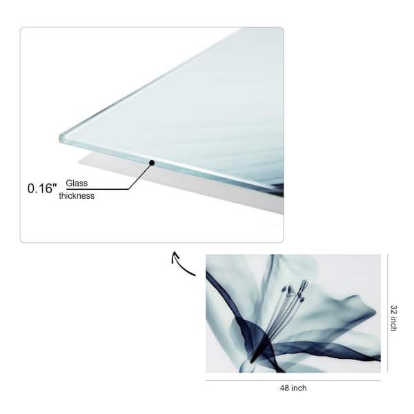32 in. x 48 in. "Amaryllis" Frameless Free Floating Tempered Glass Panel Graphic Wall Art