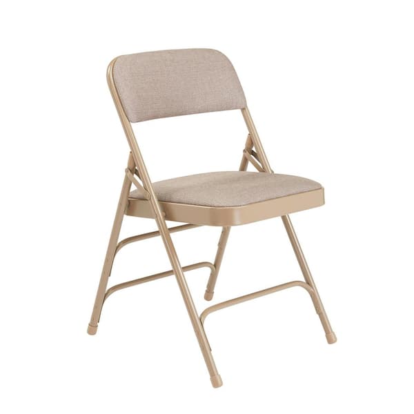 NPS 2300 Series Deluxe Fabric Premium Folding Chair, Pack of 4, Beige