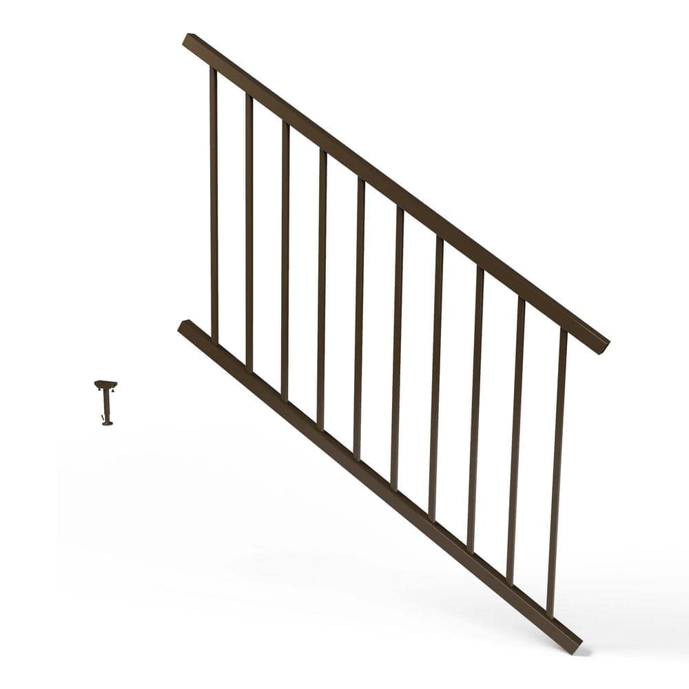 Brown Aluminum 48-inch Exterior Stair Railing Panel