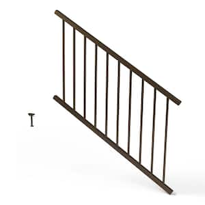 Inspire 32.5 in. x 4 ft. Aluminum Brown Stair Panel with Brackets