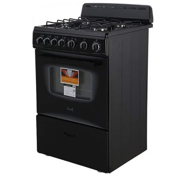 24 in. 2.6 cu. ft Gas Range in Black
