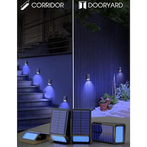 80 Lumens Integrated LED Blue Waterproof Dusk to Dawn Stair Light (4-Pack)