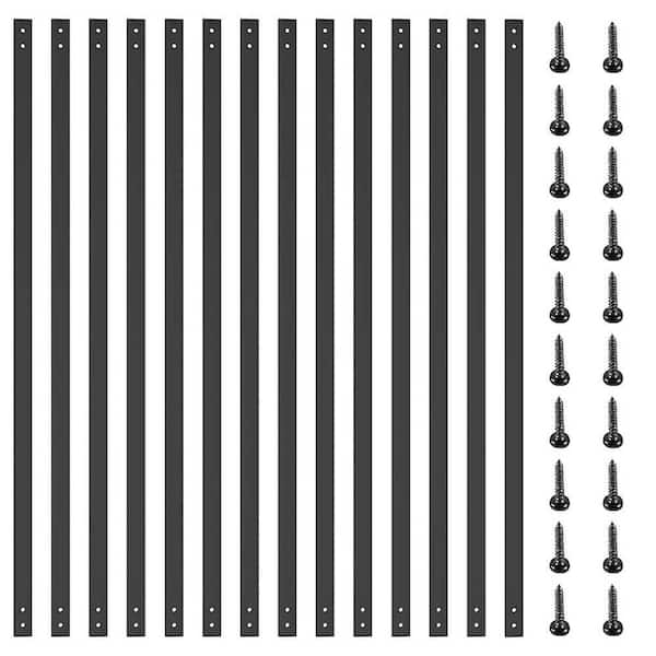 Heavy Duty Cast Iron Flat Straight Deck Balusters 32.25x1 with Screws 51-Pack Indoor/Outdoor Railing Compatible