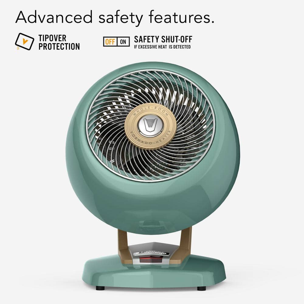 Vintage Green Metal Electric Space Heater with Thermostat