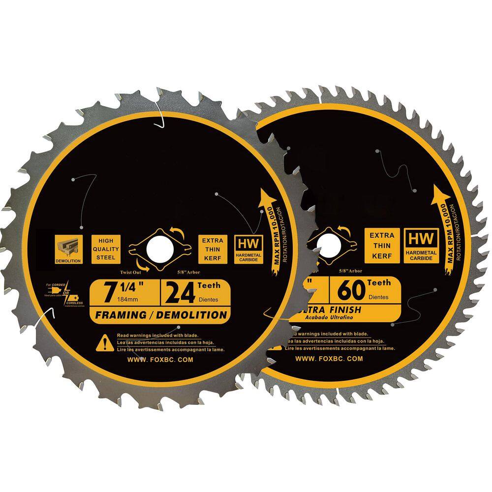 7-1/4 in. 24-Tooth Wood Cutting Carbide Circular Saw Blade with 5/8 in. Arbor Diamond Knockout 1 Piece price history on PriceWatchPro