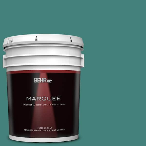 BEHR MARQUEE 5 gal. #M450-6 Bubble Turquoise Flat Exterior Paint & Primer