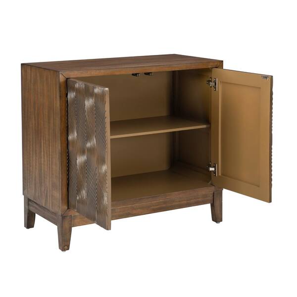 Linon Home Decor Jesreel 32 in. Brown Wood Accent Storage Cabinet