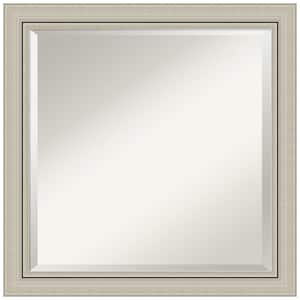 Medium Square Narrow Burnished Silver Beveled Glass Modern Mirror (24 in. H x 24 in. W)