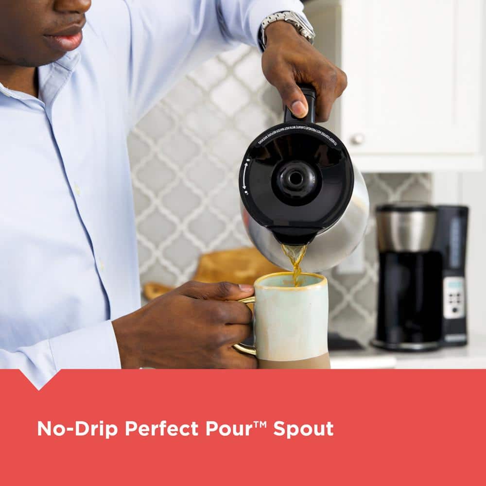 Black and Steel Programmable Thermal Drip Coffee Maker