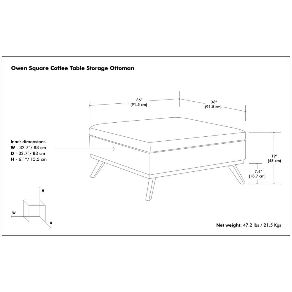 Owen Tanners Brown Faux Leather Storage Ottoman