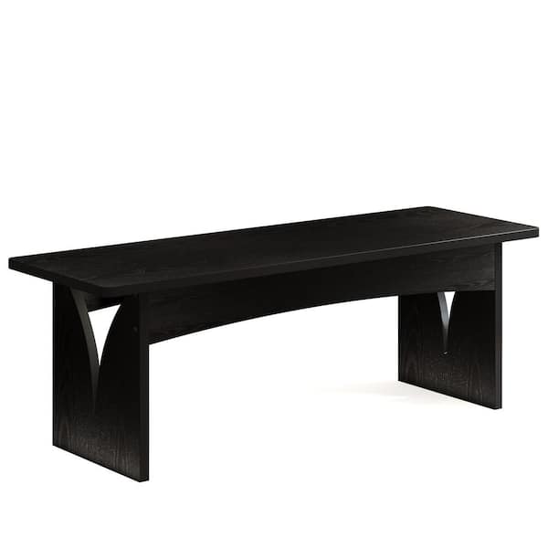 BYBLIGHT Black Dining Bench 47.24 in. Farmhouse Wood Entryway Bench for ...