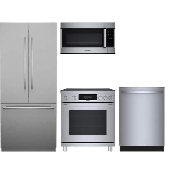 Luxury Pro Package Benchmark Series 19.4 cu. ft. Built-In Refrigerator with 4 Burner Induction Range and Dishwasher