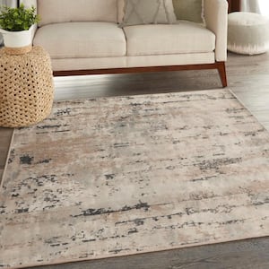 Concerto Beige Grey 5 ft. x 5 ft. Abstract Contemporary Square Area Rug