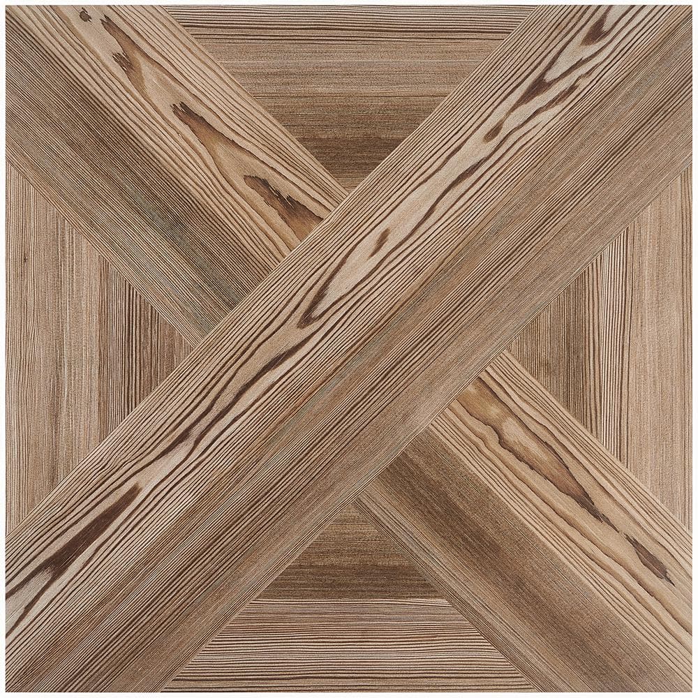 Evergreen 24" x 24" Brown Matte Porcelain Wood Look Tile