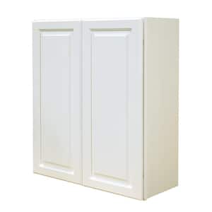 LaPort Assembled 30x36x12 in. Wall Cabinet with 2 Doors 2 Shelves in Classic White
