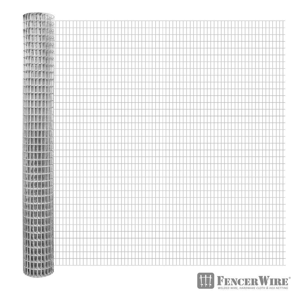 Galvanized Welded Wire Fence Roll, 4 ft x 50 ft, 16-Gauge