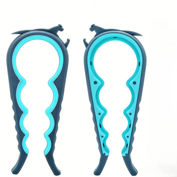 Blue Multi-Function Can Opener for Kitchen: Assistive Tool with Leverage, Non-Slip Grip for Easier Opening