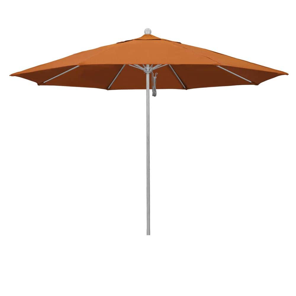 11 ft. Silver Anodized Aluminum Market Patio Umbrella with Fiberglass Ribs Pulley Lift in Tuscan Sunbrella price history on PriceWatchPro