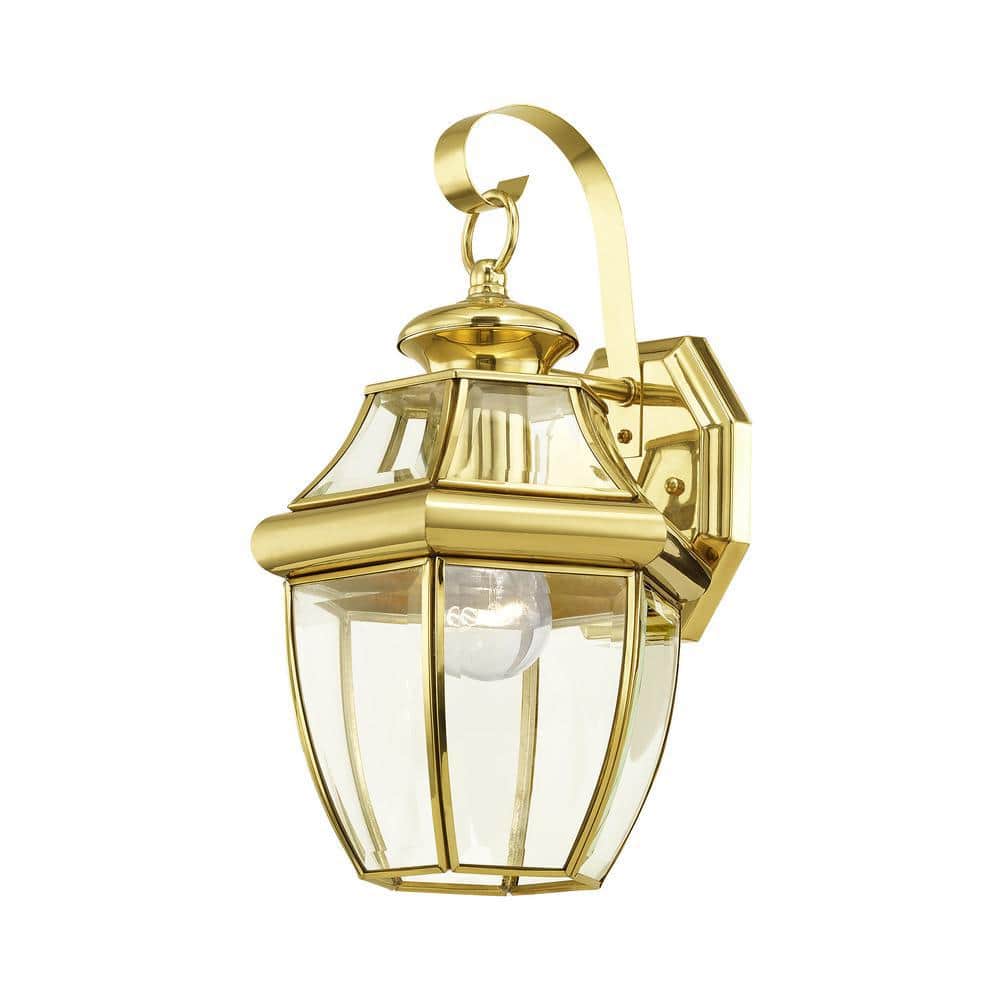 Polished Brass Traditional Outdoor Wall Lantern Sconce