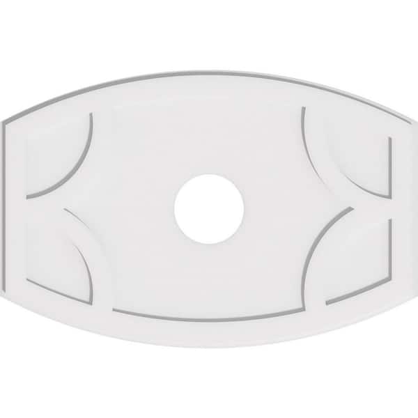 Ekena Millwork 36 in. W x 24 in. H x 6 in. ID x 1 in. P Kailey Architectural Grade PVC Contemporary Ceiling Medallion