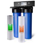 Whole House Water Filter System w/ Sediment and Carbon Block Filters, 2-Stage, Up to 100k Gal. Capacity