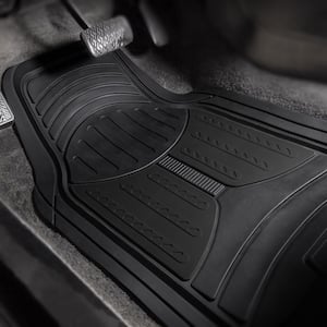 Black Trimmable Liners Monster Eye Car Floor Mats - Universal Fit for Cars, SUVs, Vans and Trucks - Full Set