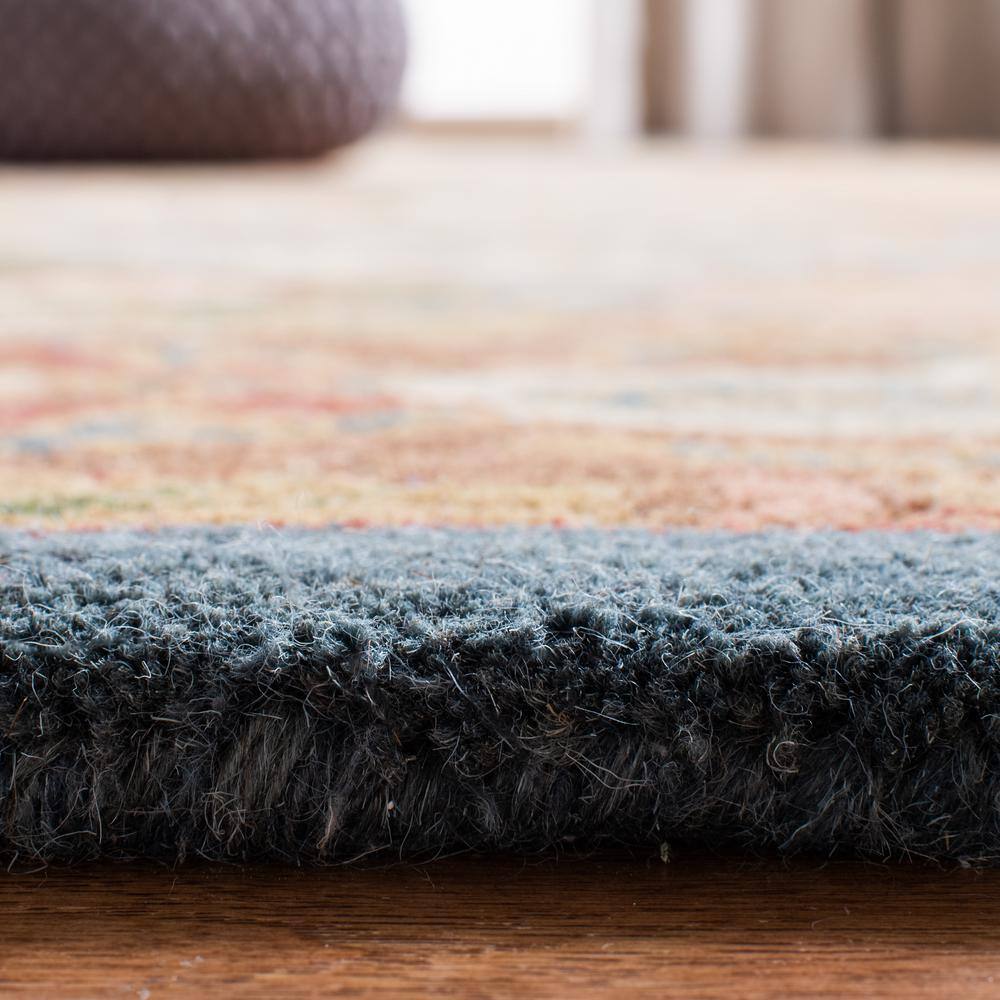 Hand-Tufted Traditional Red Wool 9' x 12' Rectangular Rug