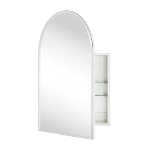 Tomace 20 in. W x 30 in. H Arched Recess and Surface Mount Frameless Medicine Cabinet with Mirror