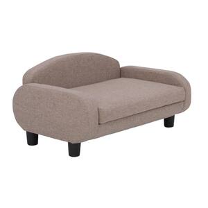 31.5 in. Modern Pet Sofa for Small to Medium Dog or Cat in Sand Brown with Removable/Washable Mattress Bed