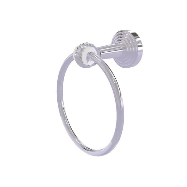 Allied Brass Pacific Beach Wall Mounted Towel Ring with Twisted Accents in Polished Chrome