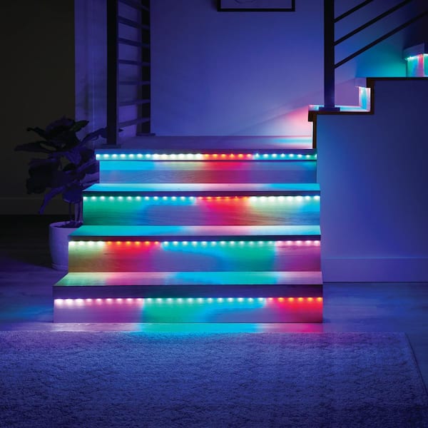 EcoSmart 32.8 ft. Smart RGBWIC Dynamic Color Changing Dimmable Plug-In LED  Strip Light Powered by Hubspace AL-TP-RGBICTW-3 - The Home Depot