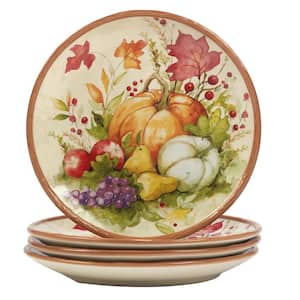 Harvest Blessings Assorted Colors Dinner Plate (Set of 4)