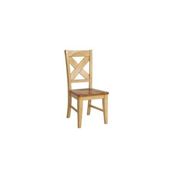 HomeRoots Caroline Harvest Oak Hardwood Side Chair 356154 The Home Depot